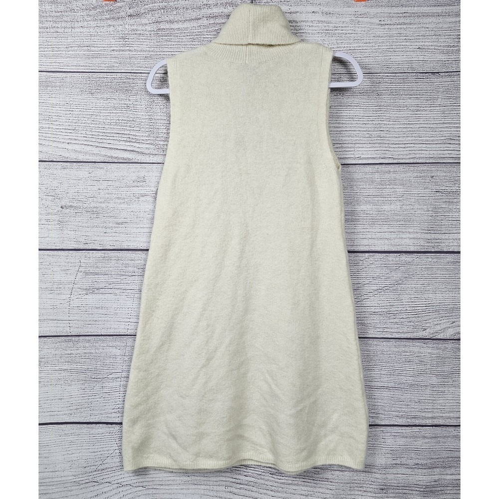 Zara Knit Turtleneck Mini Sweater Dress Cream White Size Small - Picture 6 of 7
